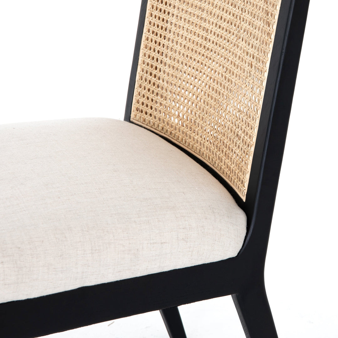 Stefania Armless Cane Dining Chair - Brushed Ebony