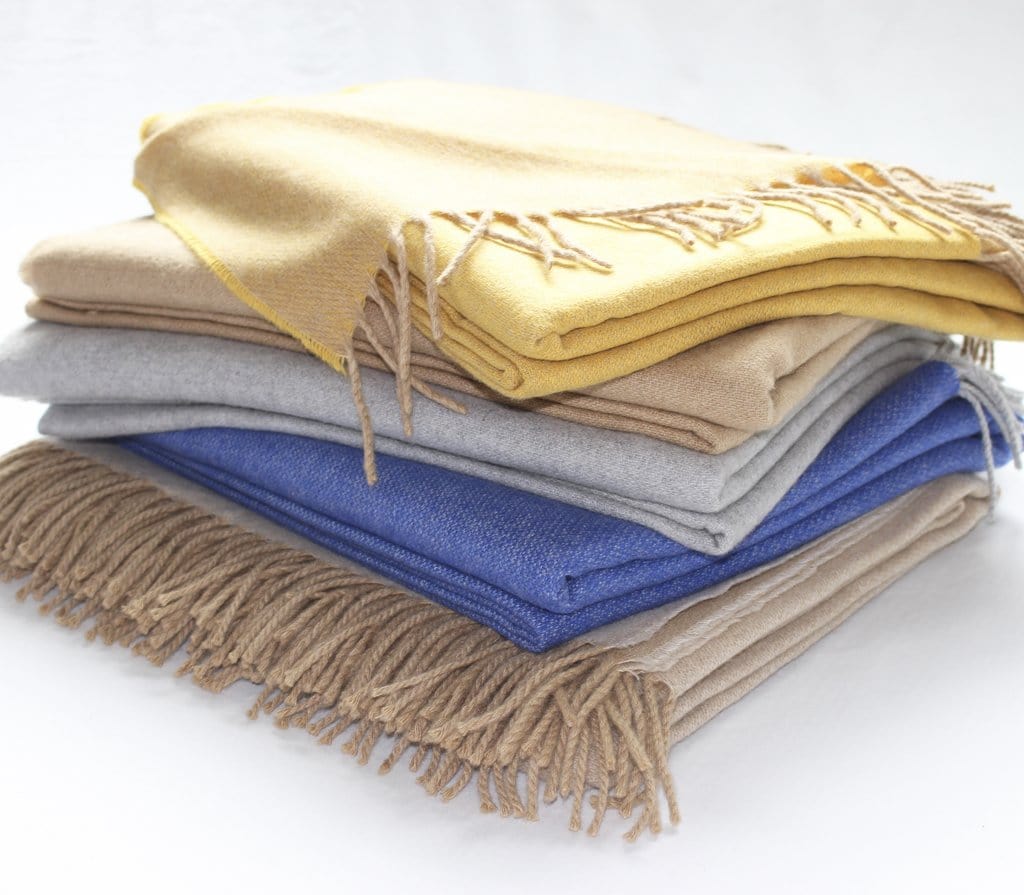 Harlow Henry Harlow Henry Cashmere Collection Throw Royal Blue With Grey Reverse