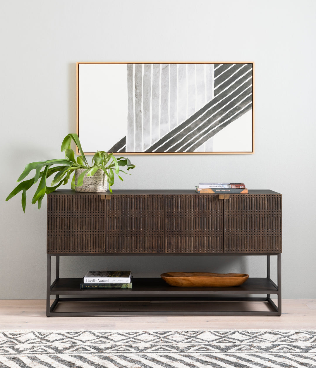 Charlie Small Media Console - Vintage Brown