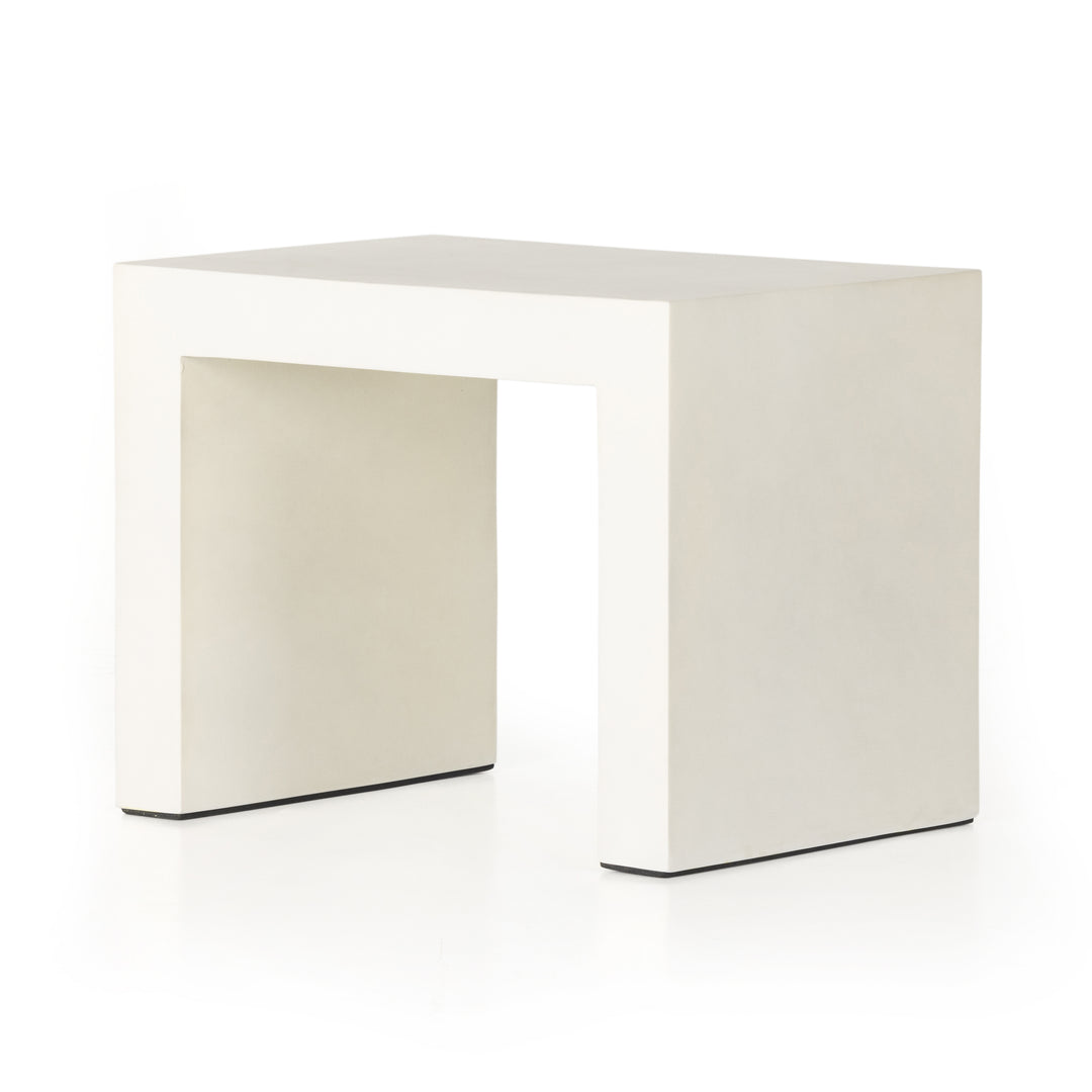 Jackson Outdoor End Table-White Concrete
