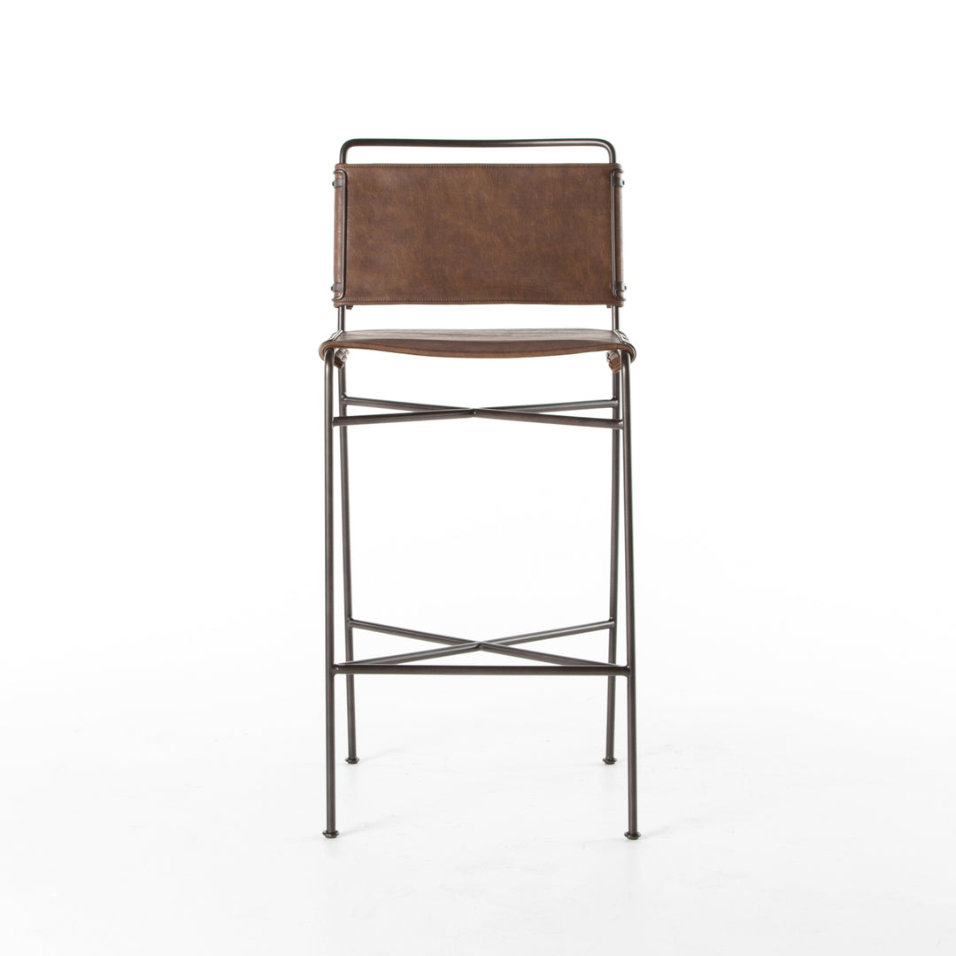 Four Hands Oliver Barstool - Distressed Brown
