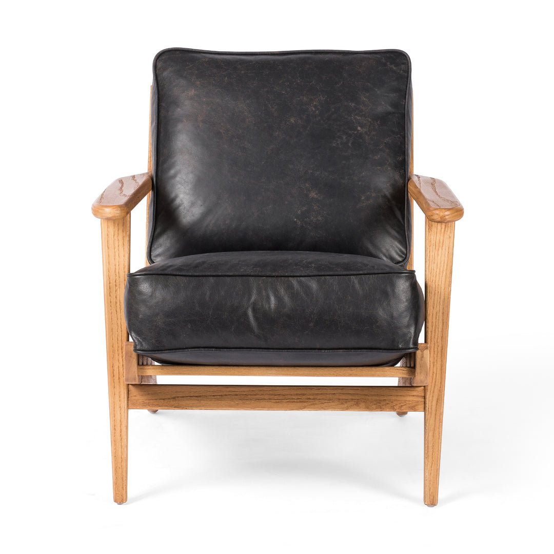 Four Hands Hudson Lounge Chair-Rialto Ebony