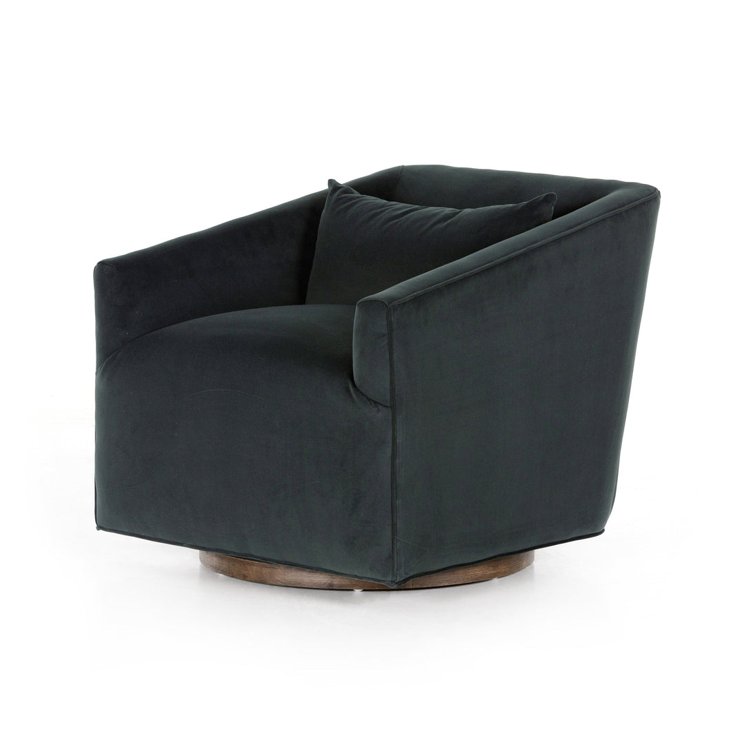 Reynaldo Swivel Chair - Modern Velvet Smoke