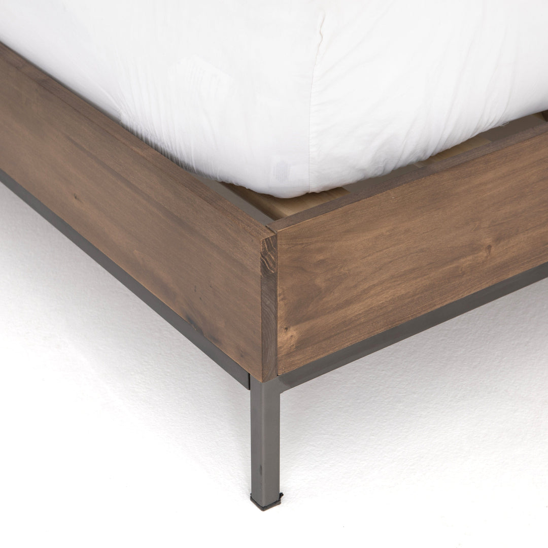 Troy Midcentury Bed - Auburn Poplar - Available in 2 Sizes