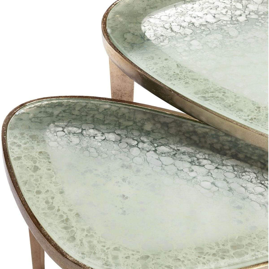 Interlude Home Interlude Home Jan Set of 3 Bunching Cocktail Tables - Champagne Brass - Grey Sky 118132