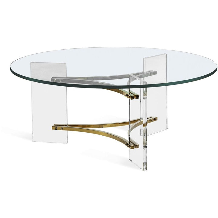 Interlude Home Interlude Home Tamara Cocktail Table - Clear - Polished Brass 118133