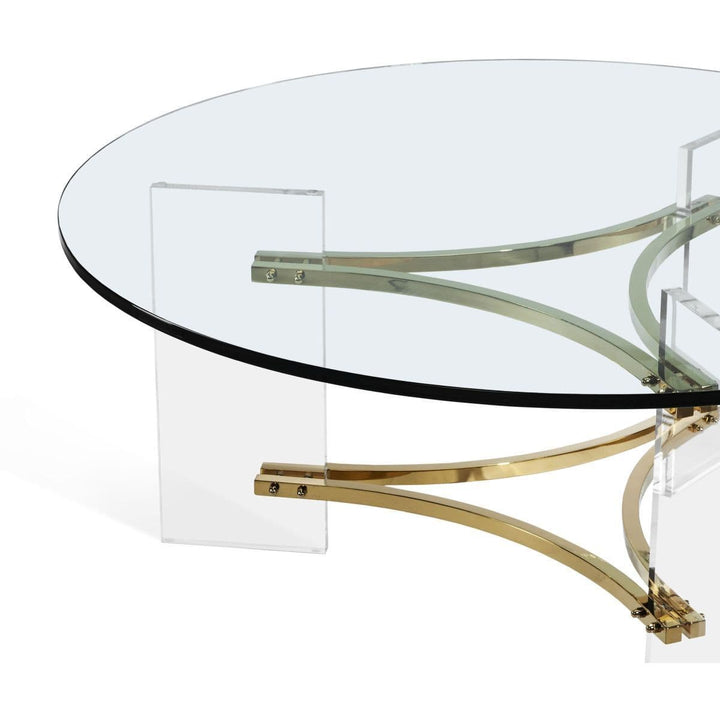 Interlude Home Interlude Home Tamara Cocktail Table - Clear - Polished Brass 118133