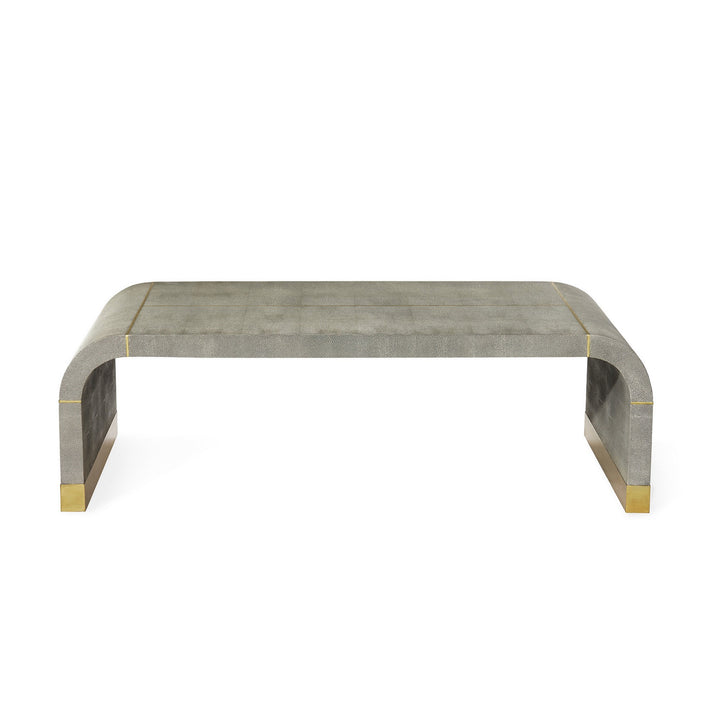 Sutherland Cocktail Table - Grey Shagreen & Brushed Brass