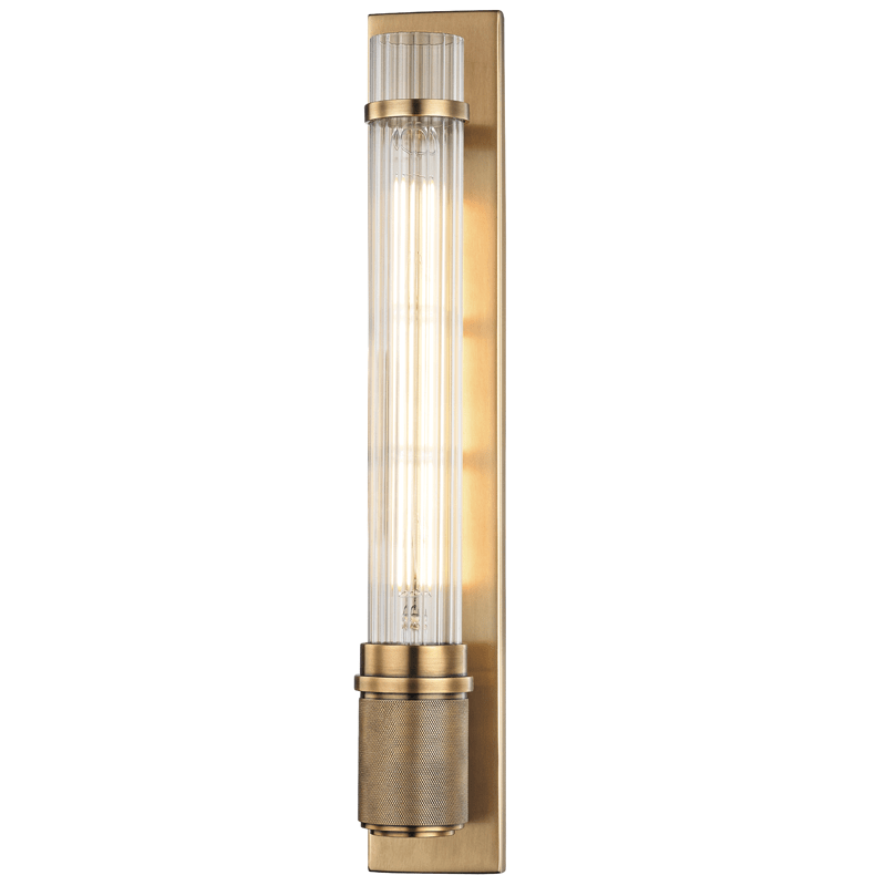 Hudson Valley Lighting Hudson Valley Lighting Shaw Sconce - Aged Brass & Clear 1200-AGB
