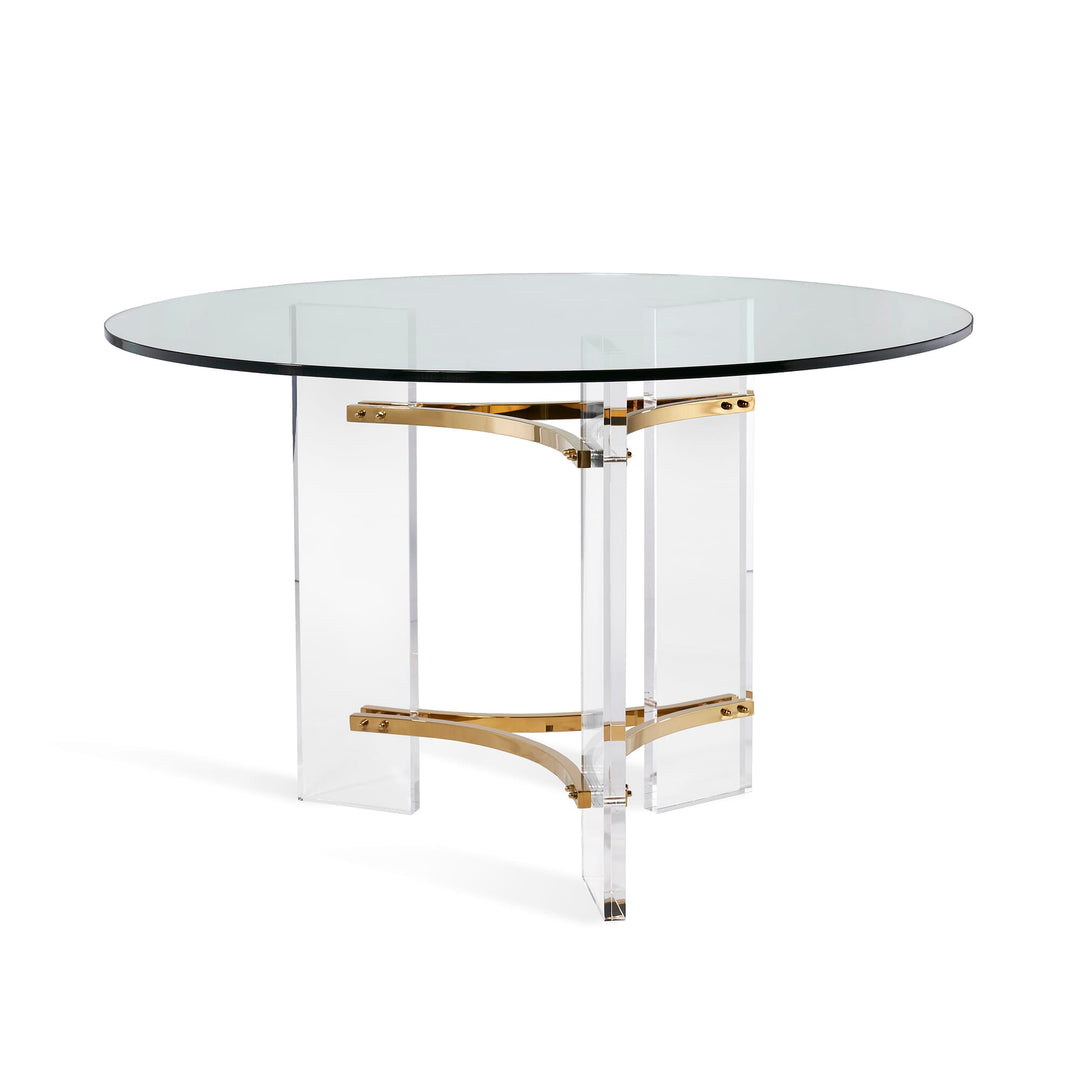 Interlude Home Tamara Center Table - Clear Polished Brass Base - Clear Top
