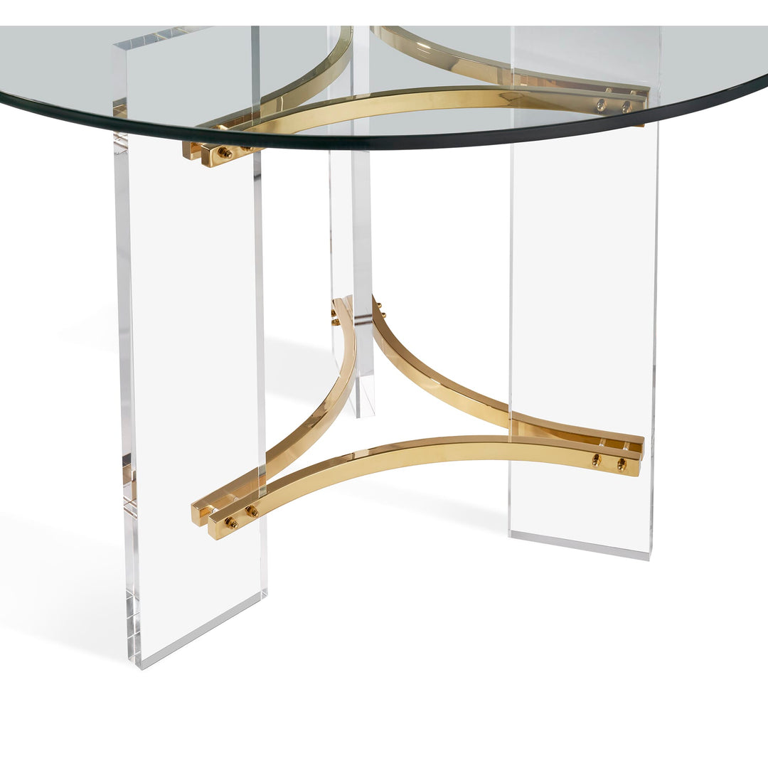 Interlude Home Tamara Center Table - Clear Polished Brass Base - Clear Top