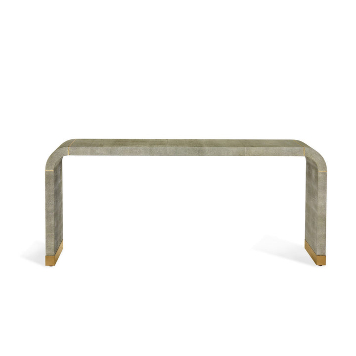 Sutherland Console Table - Grey Shagreen & Brushed Brass