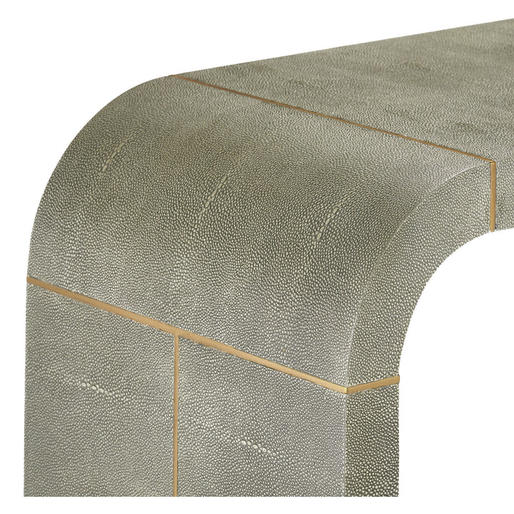 Sutherland Console Table - Grey Shagreen & Brushed Brass