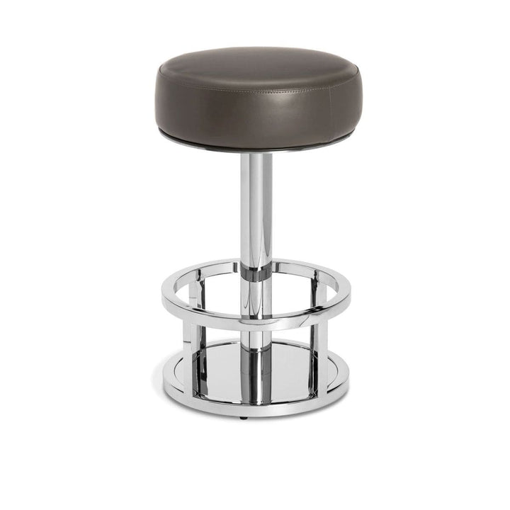 Interlude Home Interlude Home Drake Counter Stool - Cityscape Grey - Polished Nickel 149192