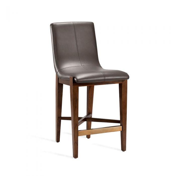 Interlude Home Interlude Home Ivy Counter Stool - Walnut & Cityscape Grey 149906