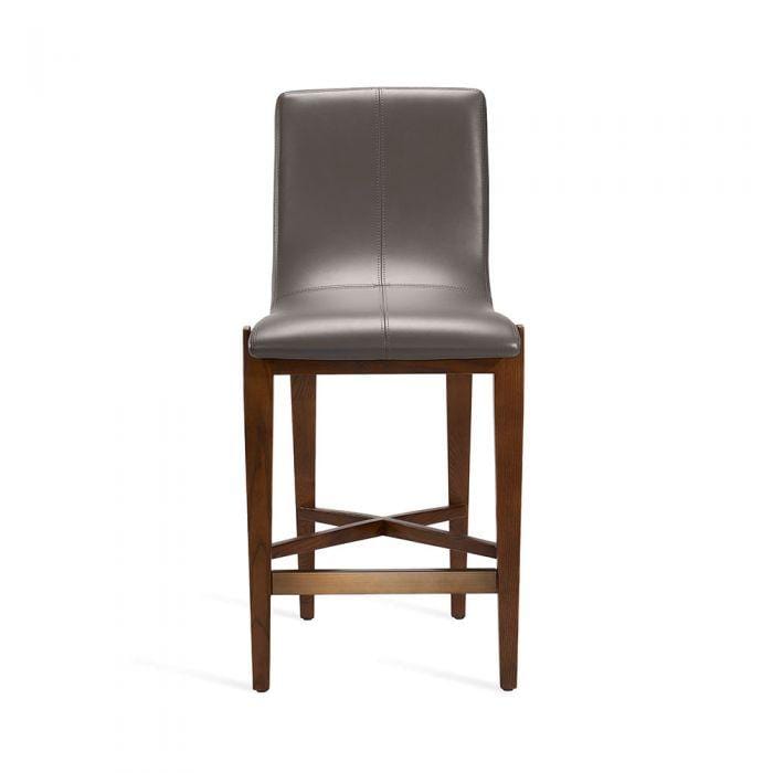 Interlude Home Interlude Home Ivy Counter Stool - Walnut & Cityscape Grey 149906