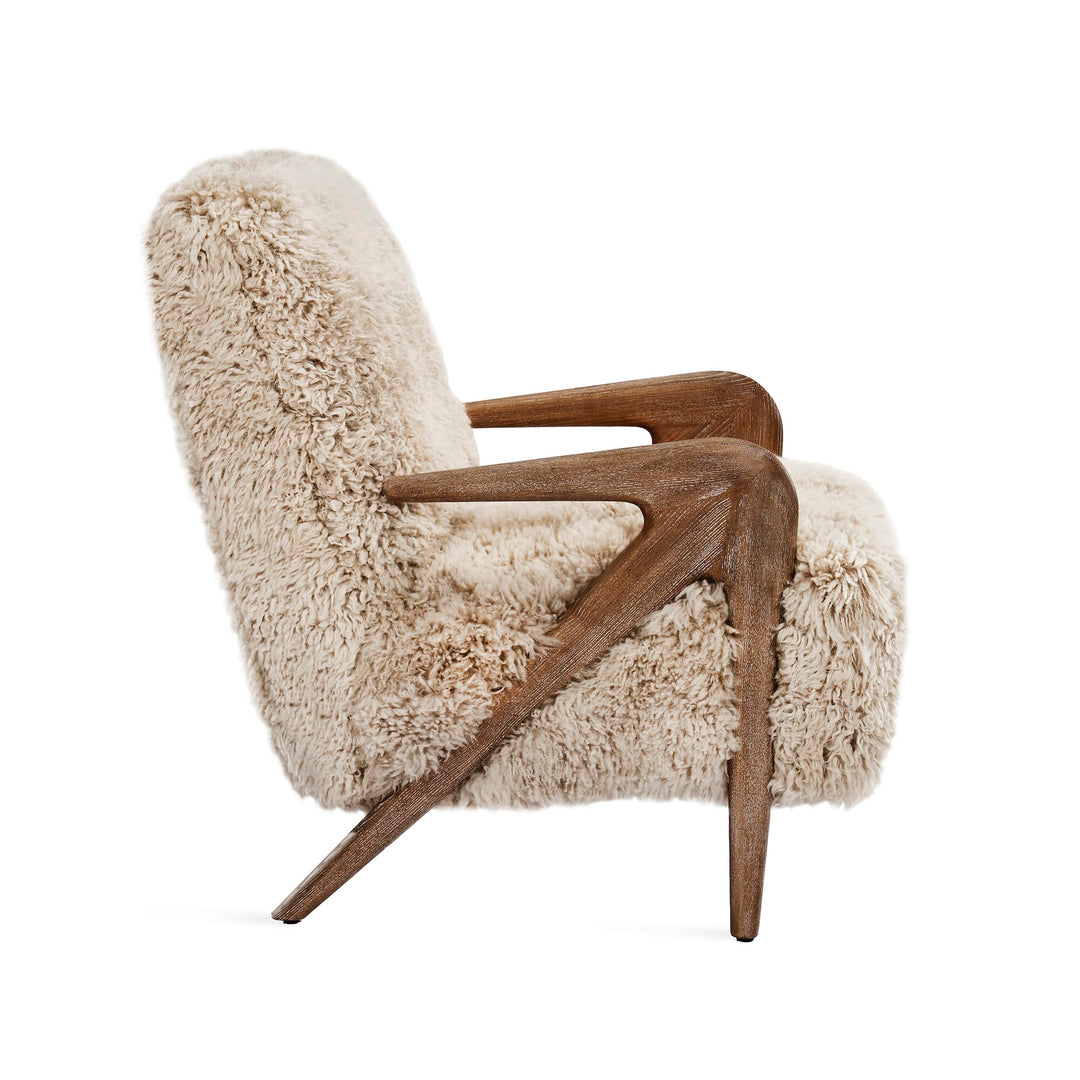 Interlude Home Angelica Lounge Chair -  Autumn Brown - Morel Taupe Upholstery