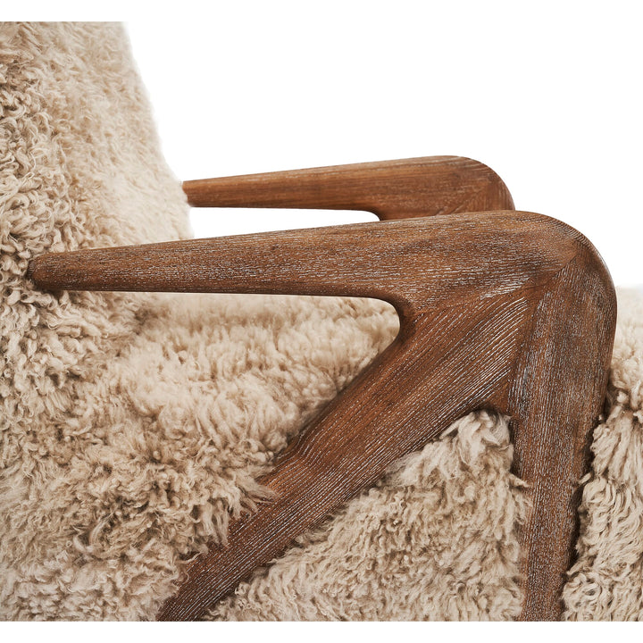 Interlude Home Angelica Lounge Chair -  Autumn Brown - Morel Taupe Upholstery
