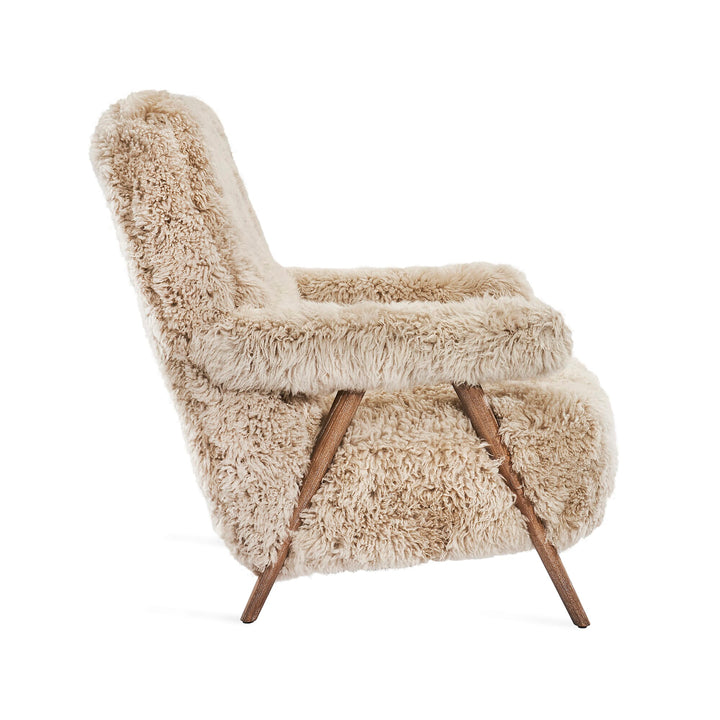 Interlude Home Barrett Lounge Chair - Autumn Brown - Morel Taupe Upholstery
