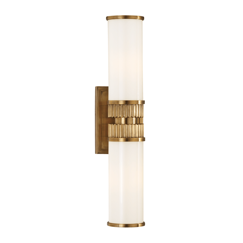 Hudson Valley Lighting Hudson Valley Lighting Harper 2-Bulb Vanity Lamp - Aged Brass & Opal Glossy 1562-AGB