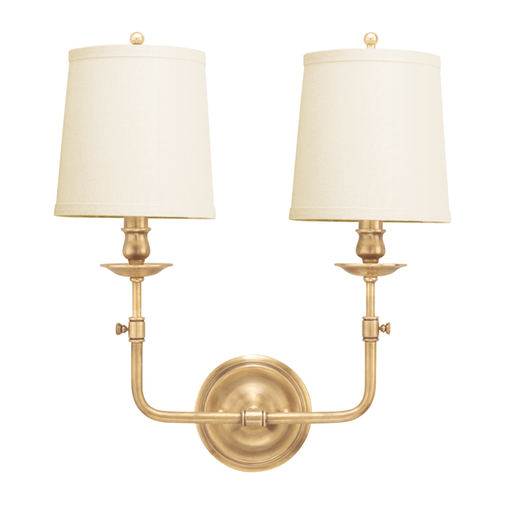 Hudson Valley Lighting Hudson Valley Lighting Logan 2-Bulb Sconce - Aged Brass & Off White 172-AGB
