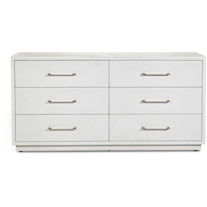 Interlude Home Interlude Home Taylor 6 Drawer Chest - Natural White - Champagne Silver 188134