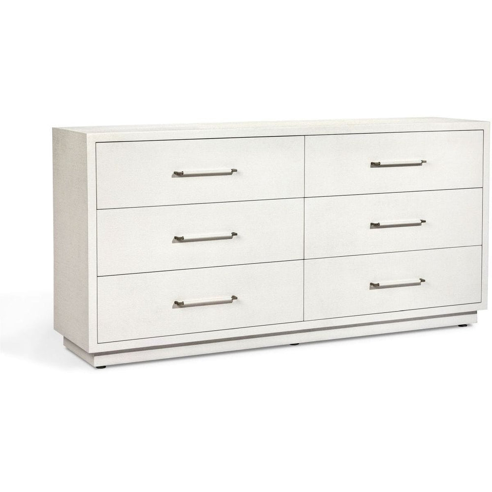 Interlude Home Interlude Home Taylor 6 Drawer Chest - Natural White - Champagne Silver 188134