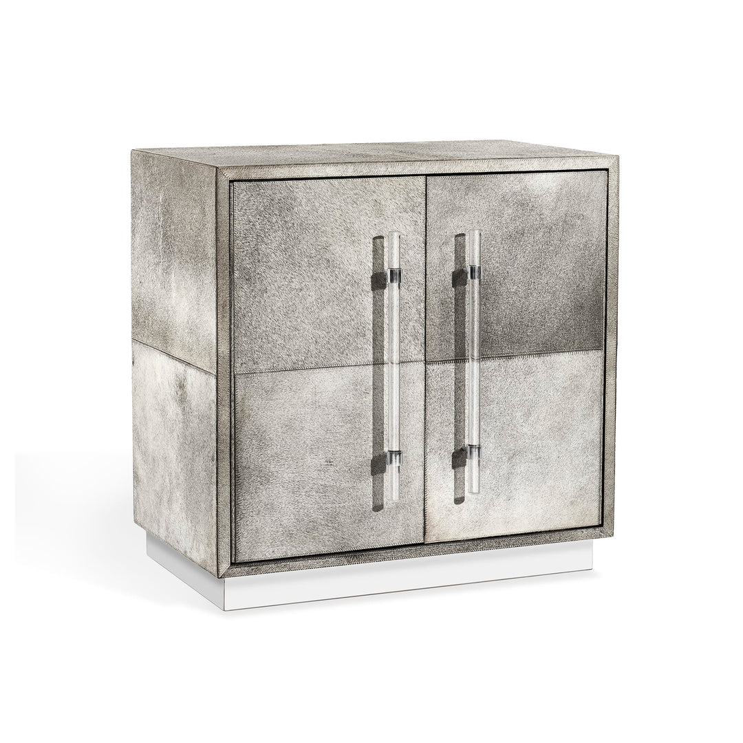 Interlude Home Cassian Bar Cabinet - Light Natural Polished Nickel