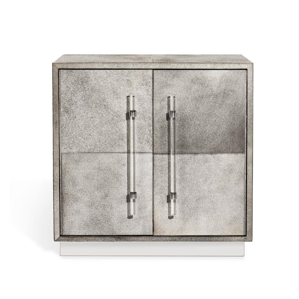Interlude Home Cassian Bar Cabinet - Light Natural Polished Nickel