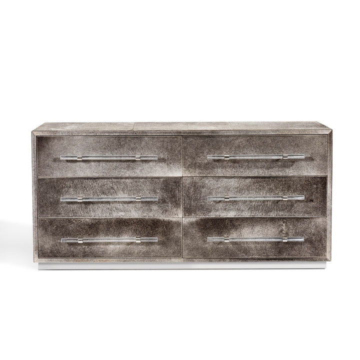 Interlude Home Cassian 6 Drawer Chest - Light Natural Polished Nickel
