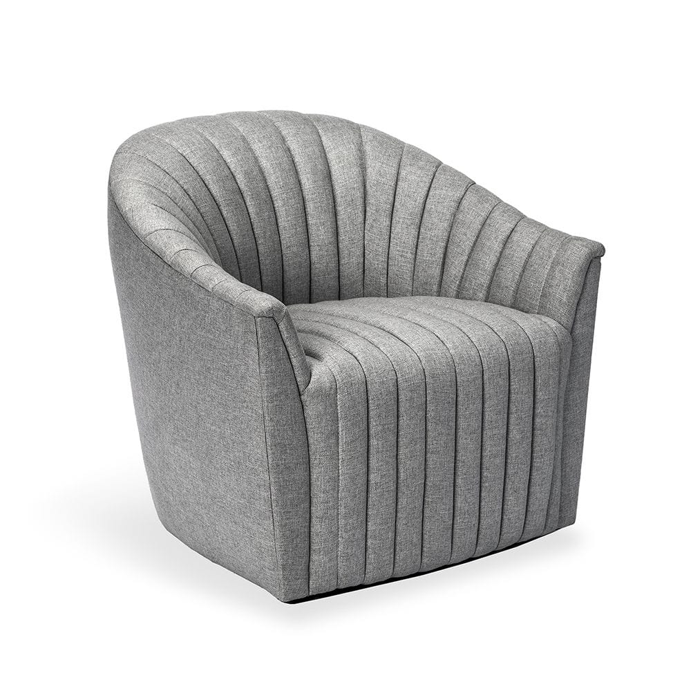 Interlude Home Interlude Home Channel Swivel Chair - Pure Grey 198003-6