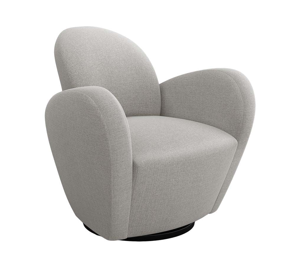Interlude Home Interlude Home Miami Swivel Chair - Pure Grey 198006-6