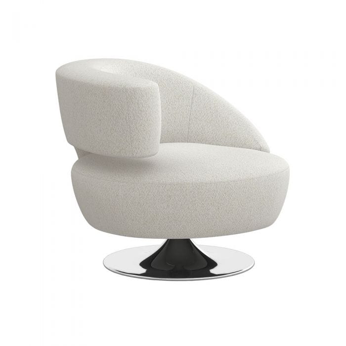 Interlude Home Interlude Home Isabella Swivel Left Chair - Polished Nickel & Cream 198021-7