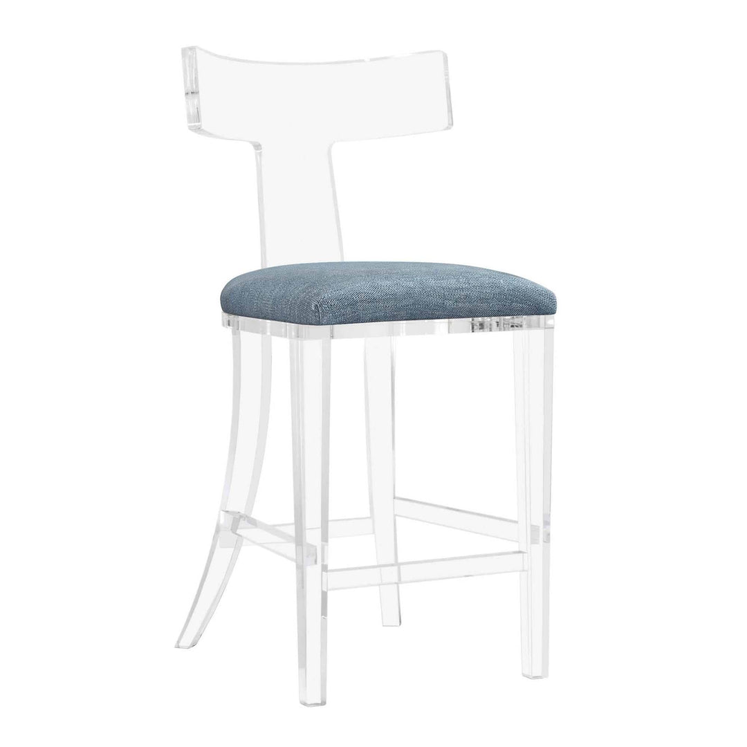 Interlude Home Interlude Home Tristan Acrylic Counter Stool - Clear Frame - Available in 9 Colors Surf 198057-52