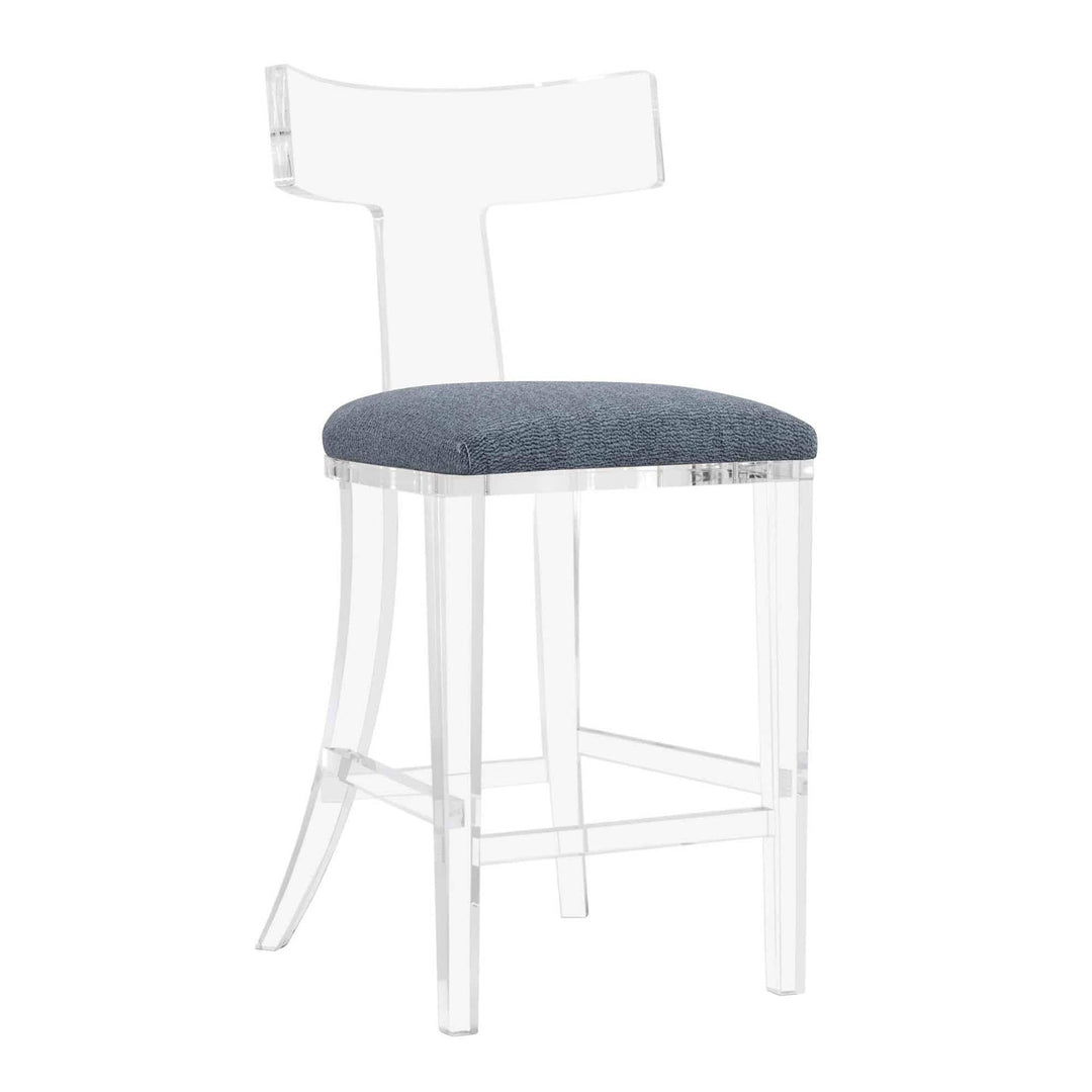 Interlude Home Interlude Home Tristan Acrylic Counter Stool - Clear Frame - Available in 9 Colors Azure 198057-58
