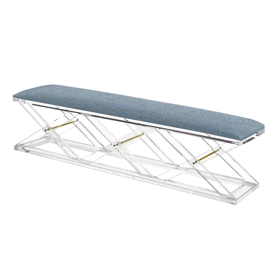 Interlude Home Interlude Home Asher King Bench - Clear Frame - Available in 9 Colors Surf 198510-52