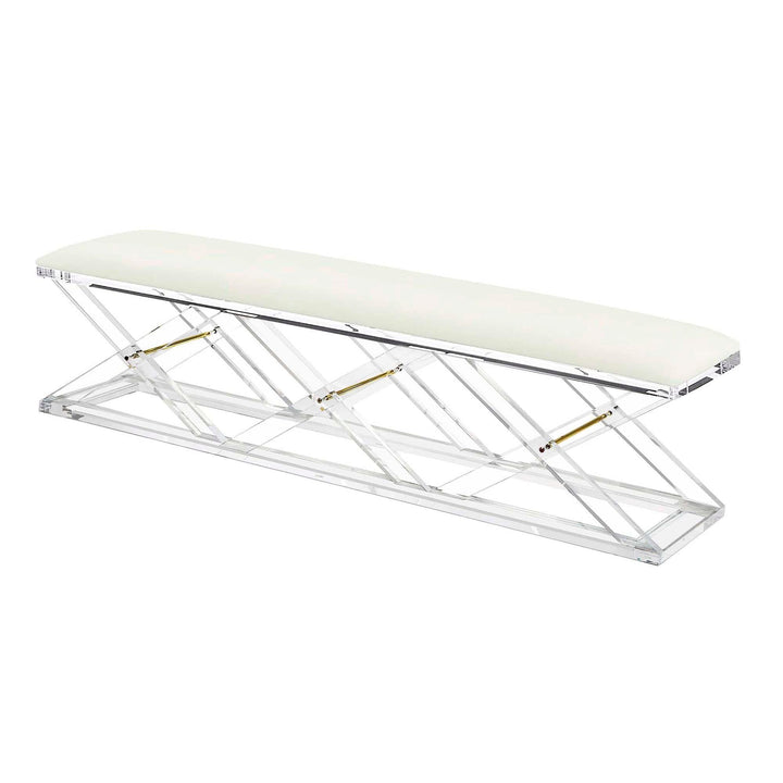 Interlude Home Interlude Home Asher King Bench - Clear Frame - Available in 9 Colors Shell 198510-53