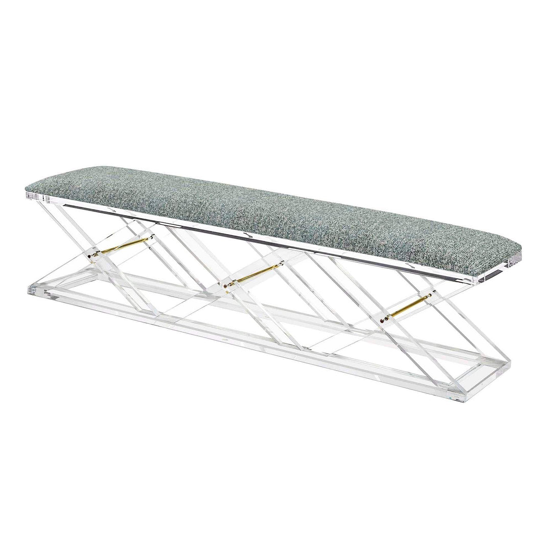 Interlude Home Interlude Home Asher King Bench - Clear Frame - Available in 9 Colors Pool 198510-54