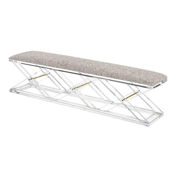 Interlude Home Interlude Home Asher King Bench - Clear Frame - Available in 9 Colors Breeze 198510-56