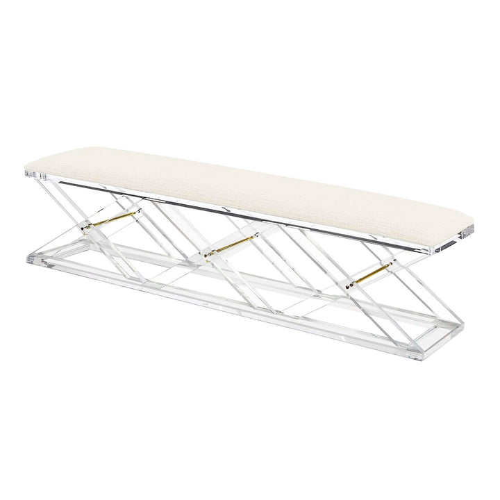 Interlude Home Interlude Home Asher King Bench - Clear Frame - Available in 9 Colors Dune 198510-57