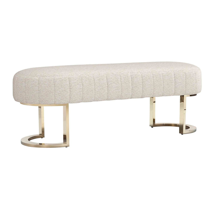 Interlude Home Interlude Home Harlow Bench - Shiny Brass Frame - Available in 9 Colors Drift 198512-51