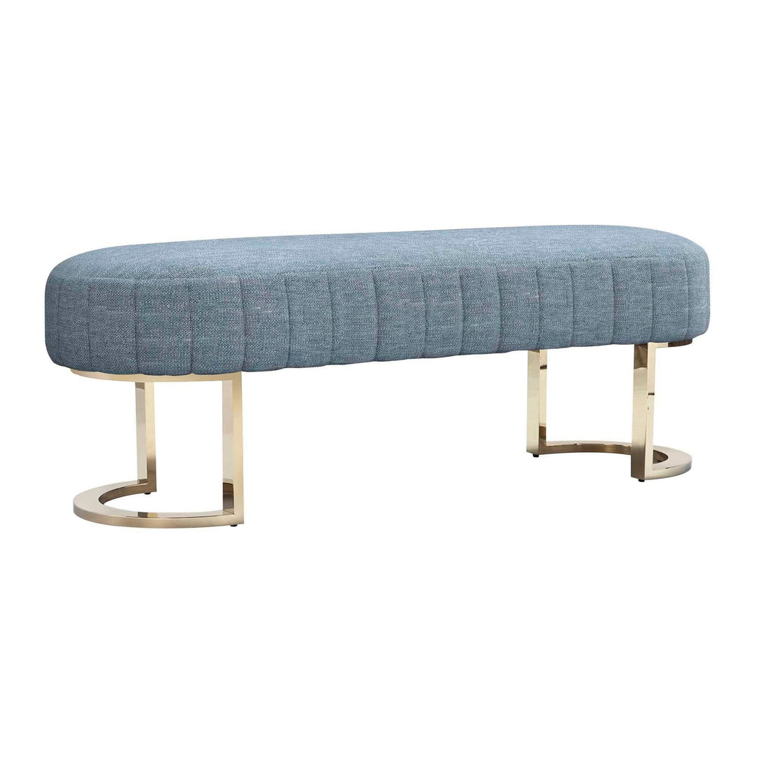 Interlude Home Interlude Home Harlow Bench - Shiny Brass Frame - Available in 9 Colors Surf 198512-52
