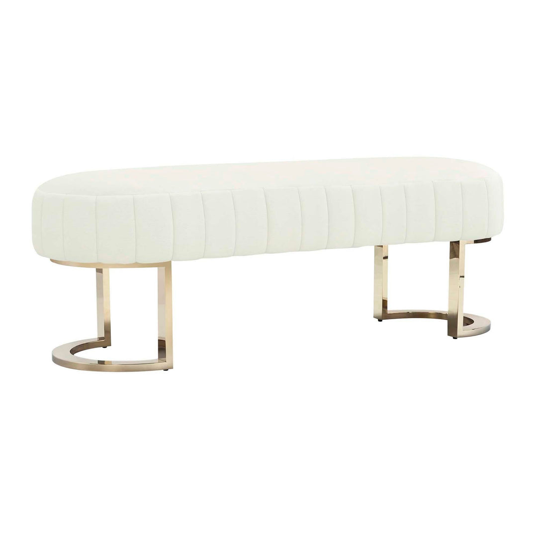 Interlude Home Interlude Home Harlow Bench - Shiny Brass Frame - Available in 9 Colors Shell 198512-53