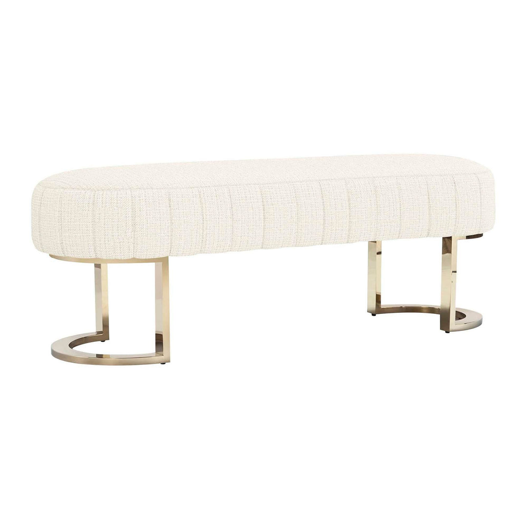 Interlude Home Interlude Home Harlow Bench - Shiny Brass Frame - Available in 9 Colors Dune 198512-57