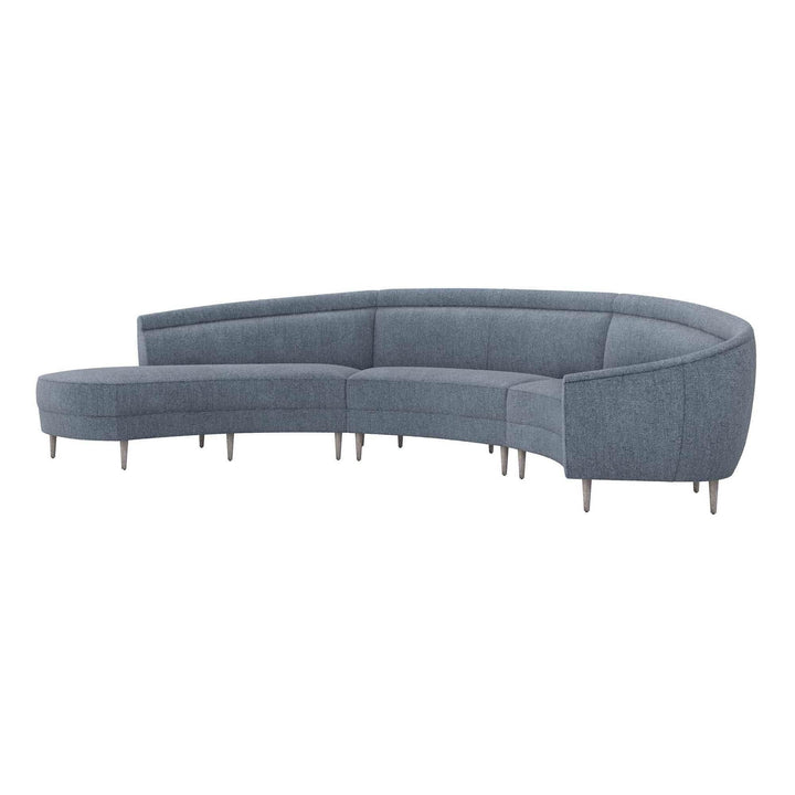 Interlude Home Interlude Home Capri Left Chaise Sectional - Light Grey Frame - Available in 5 Colors Azure 199013-58