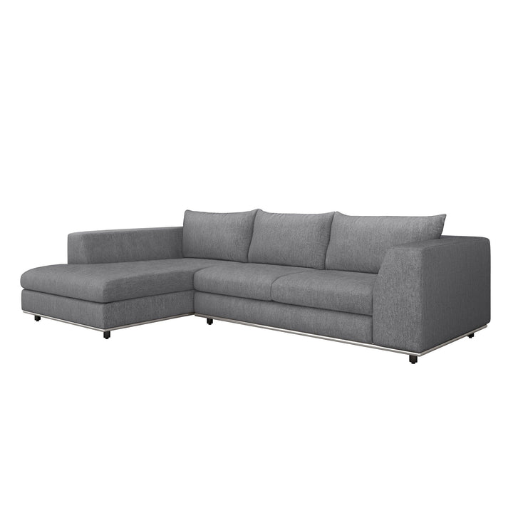 Interlude Home Interlude Home Comodo Left Chaise 2 Piece Sectional - Available in 5 Colors Dark Gray 199018-3