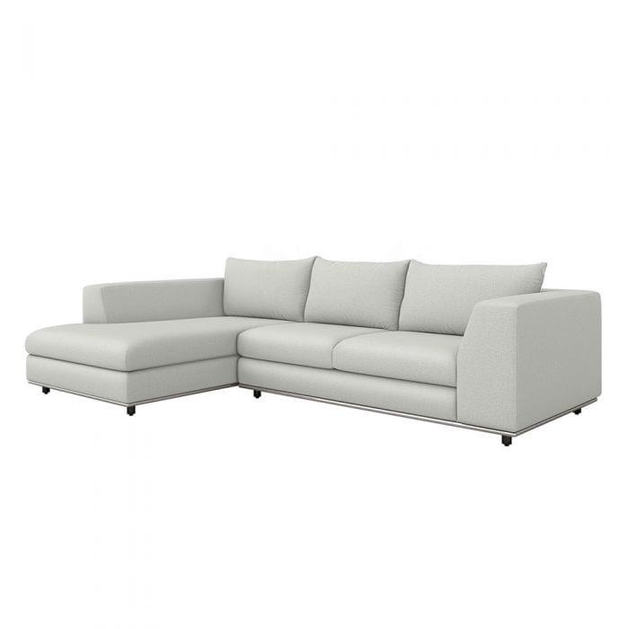 Interlude Home Interlude Home Comodo Right Chaise Sectional - Available in 5 Colors Polished Nickel & Fresco 199019-12