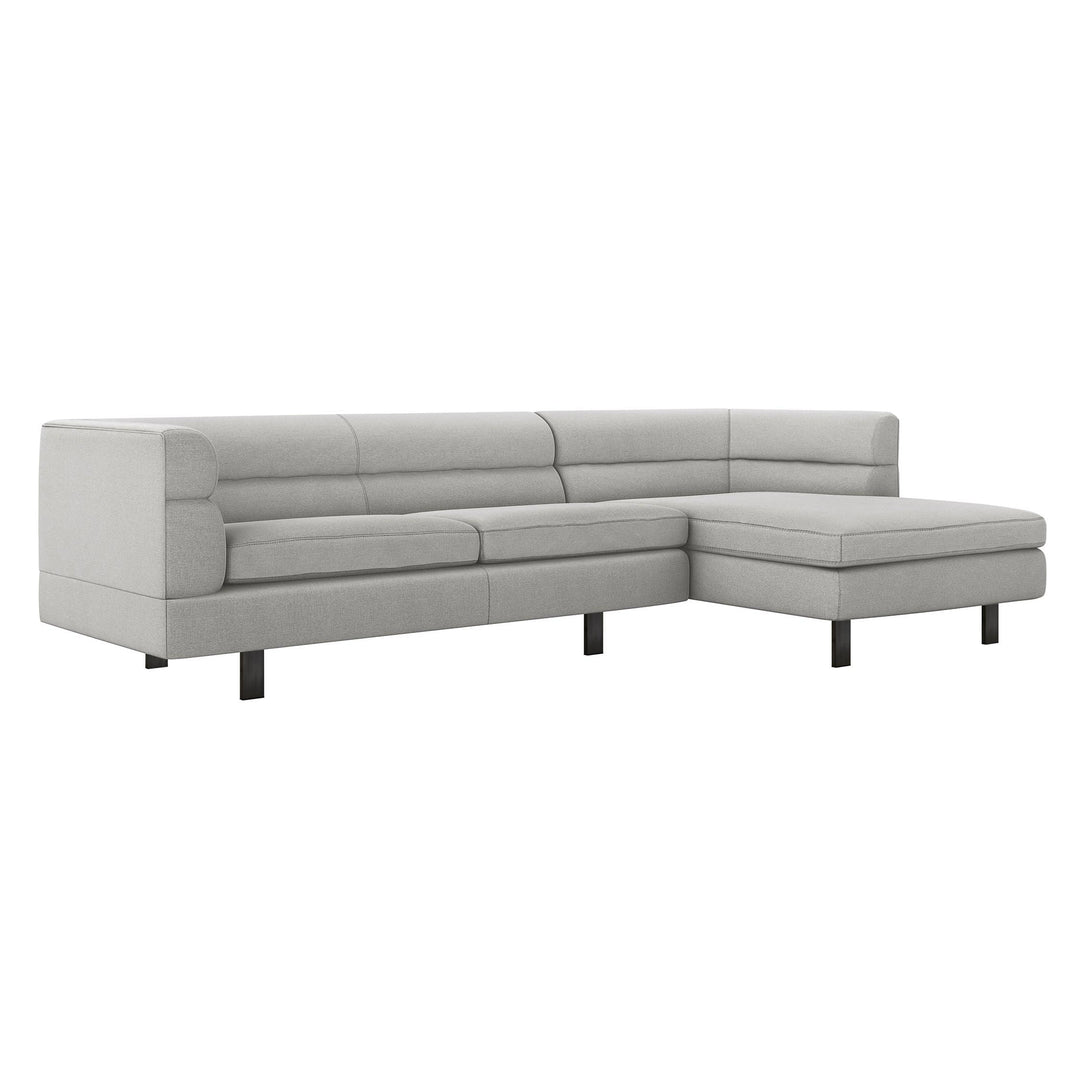Interlude Home Interlude Home Ornette Right Chaise 2 Piece Sectional - Available in 5 Colors Light Gray 199023-6