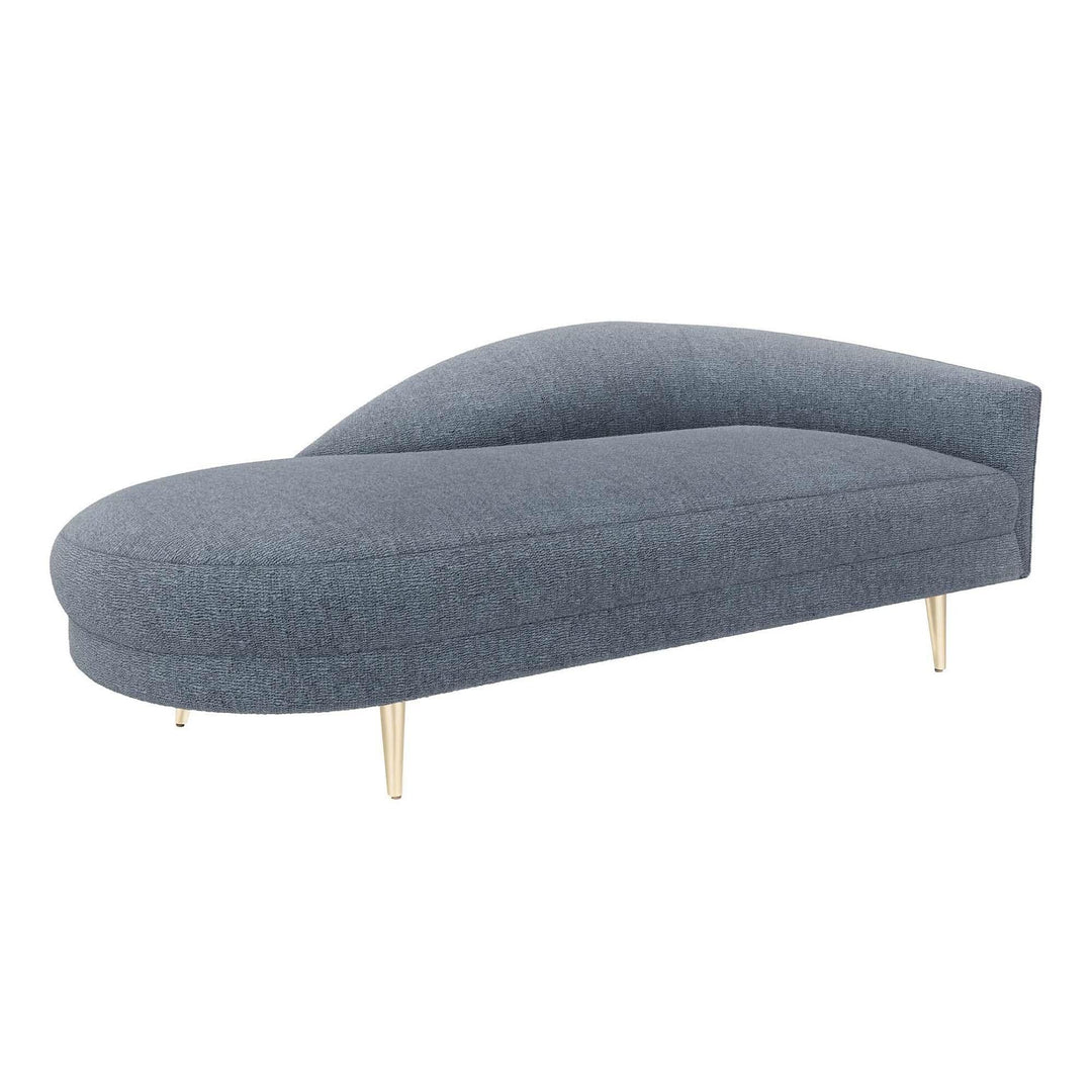 Interlude Home Interlude Home Gisella Right Chaise - Shiny Brass Frame - Available in 4 Colors Azure 199042-58