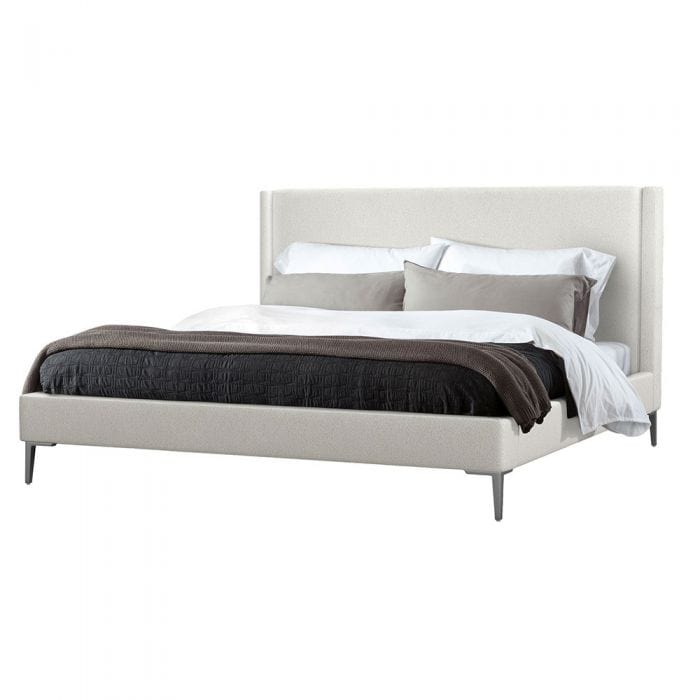 Interlude Home Interlude Home Izzy Bed Frame King - Cream & Pewter 199501-7